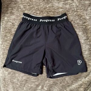 Black and White Progress Athletic Shorts XS